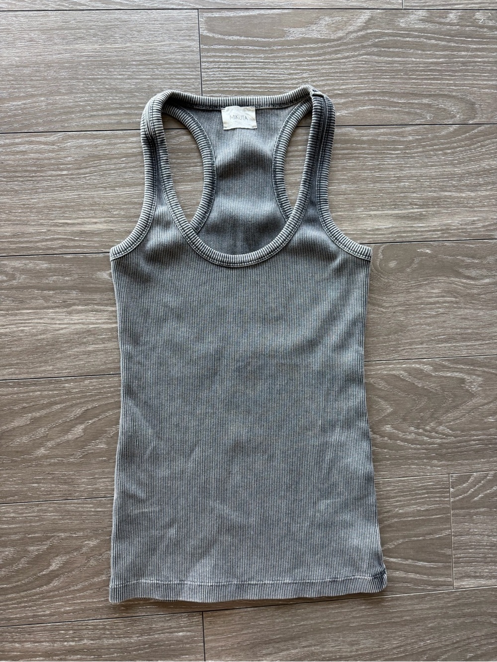Ribbed Racerback Tank Top - Gray